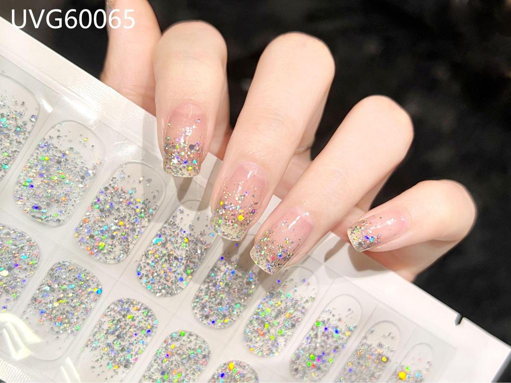 Transparent Nude UV Gel Nail Art Stickers: Semi-Cured, Semi-Baked Manicure Sheets