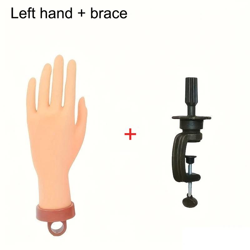 Nail Art Fake Hand Flexible Soft Adjustable Plastic Finger Practice Prosthetic Model Manicure Training Display Tool