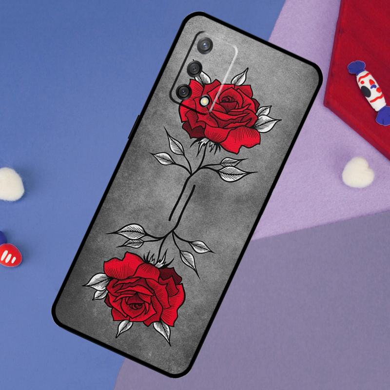 Rose Flower Floral Case For Oppo A17 A60 A40 A80 A16 A76 A96 A98 A58 A78 A18 A38 A57 A74 A54 A94 A15 A5 A6 Pro