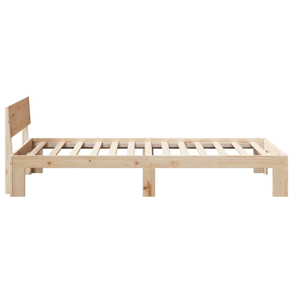 Natural Pine Wood Bed Frame with Headboard 75 X 190 Cm