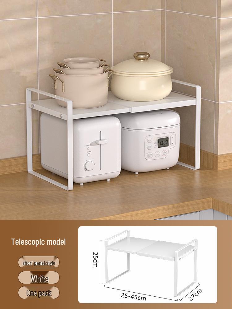 Retractable Kitchen Countertop Spice & Dish Storage Rack