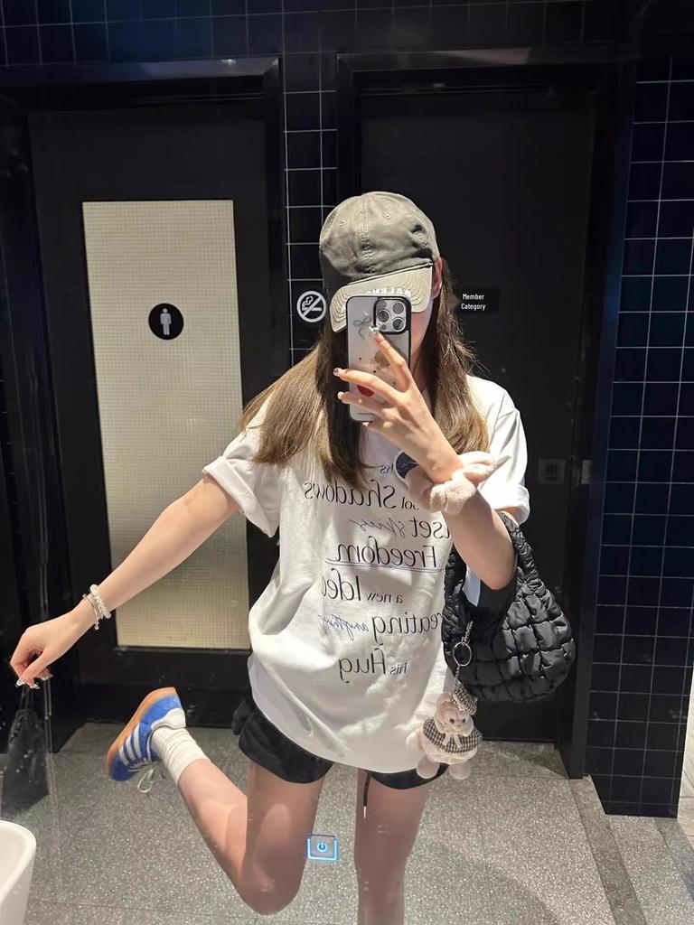 Summer Casual Plus-Size Printed Cotton T-Shirt - Age-Reducing, Versatile, Loose Fit, Round Neck