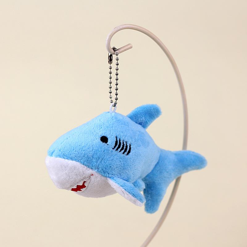 Non-Toxic Cartoon Shark Pendant Keychain Marine Animal 12Cm Plush Toy Doll Keychain Children Cute Bag Pendant Doll