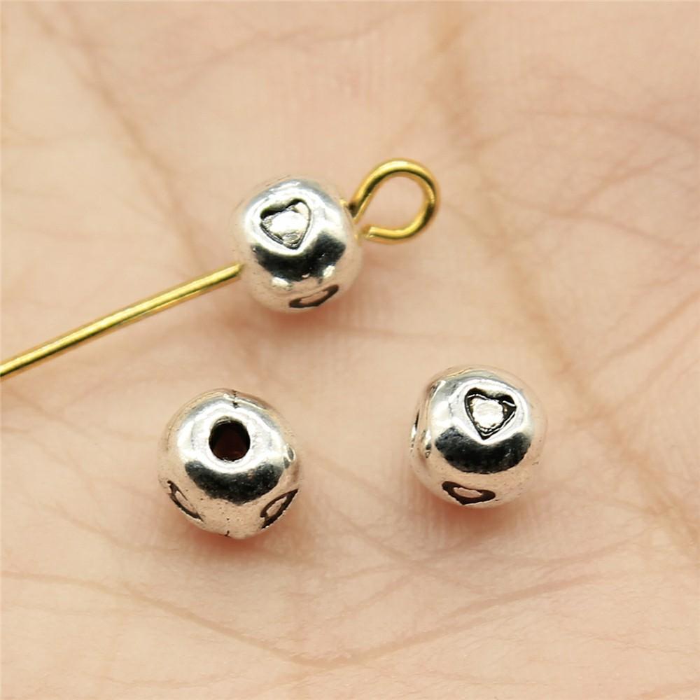 40pcs Antique Silver Color Small Spacer Beads Charm Pendants Jewelry Accessories DIY Small Spacer Beads Charms