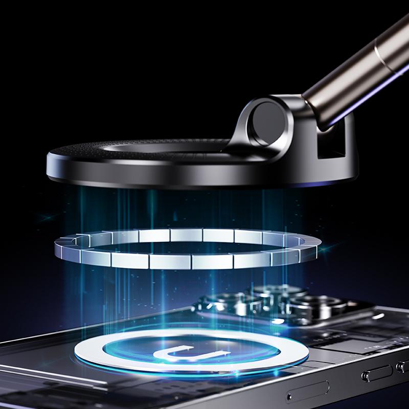 Car Mount Electric Vacuum Magnetic Holder Foldable Strong Suction Stand For Cell Phone For iphone Live Streaming