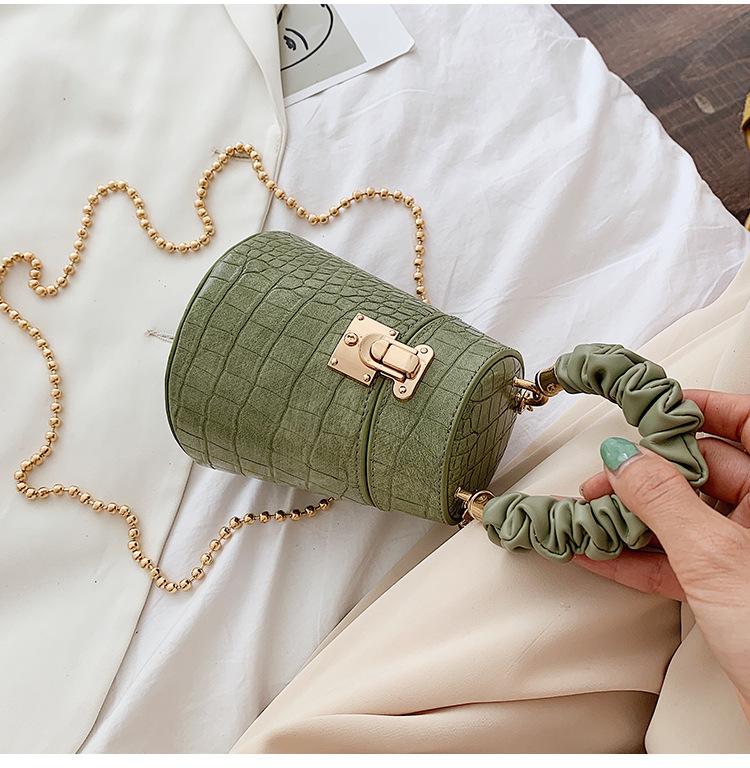 Women's Bag 2025 New Crocodile Pattern Bucket Bag Fashion Chain Shoulder Bag Popular Handbag