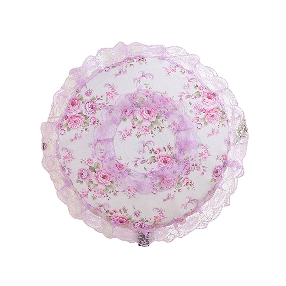 Housse de ventilateur électrique en dentelle et fleurs Anti-pollution Anti-poussière Pour ventilateur sur pied/de bureau Manchon Anti-pincement de main Rond