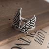 925 Sterling Silver Rings for Women Couple Minimalist Handmade Simple Retro Wing Ring Fine Jewelry Gift Prevent Allergy