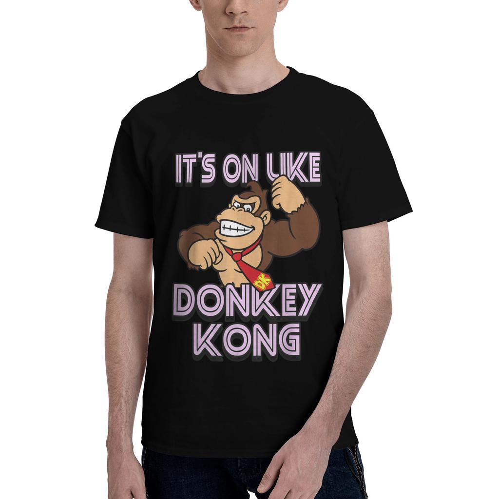 Funny Donkey Kong Poster T-Shirt Men Women's Round Collar Pure Cotton T Shirt  Short Sleeve Tees Birthday Present Clothes