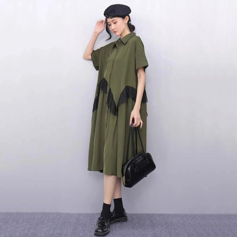 XITAO Gauze Loose Ruffles Dress ZMY1236
