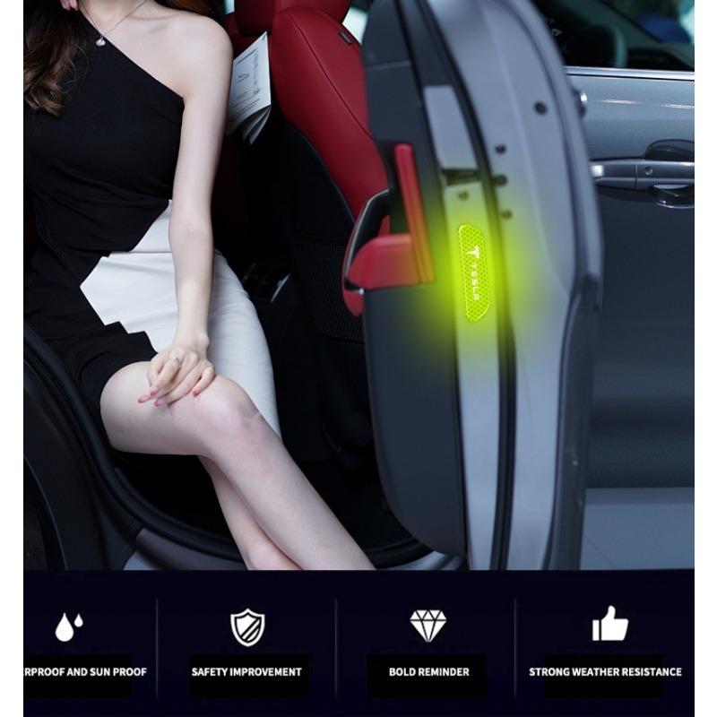 4PCS/set Car Reflective Strips Warning 3D Stickers Car Styling For Tesla Model 3 S X Y 2022 Style Roadster Invader Coil Mod WYE K80