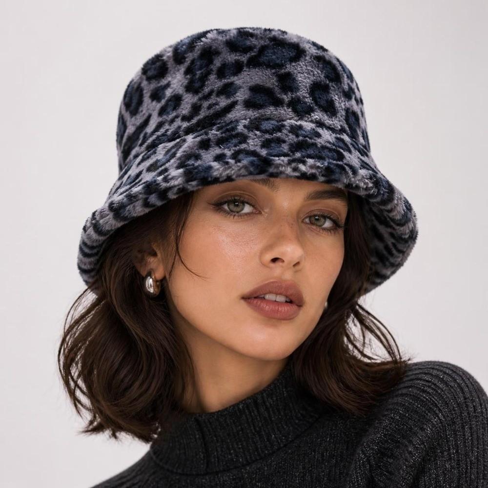 Soft Velvet Winter Bucket Hat Furry Faux Fur Panama Hat Fashion Faux Fur Hat Travel Photography