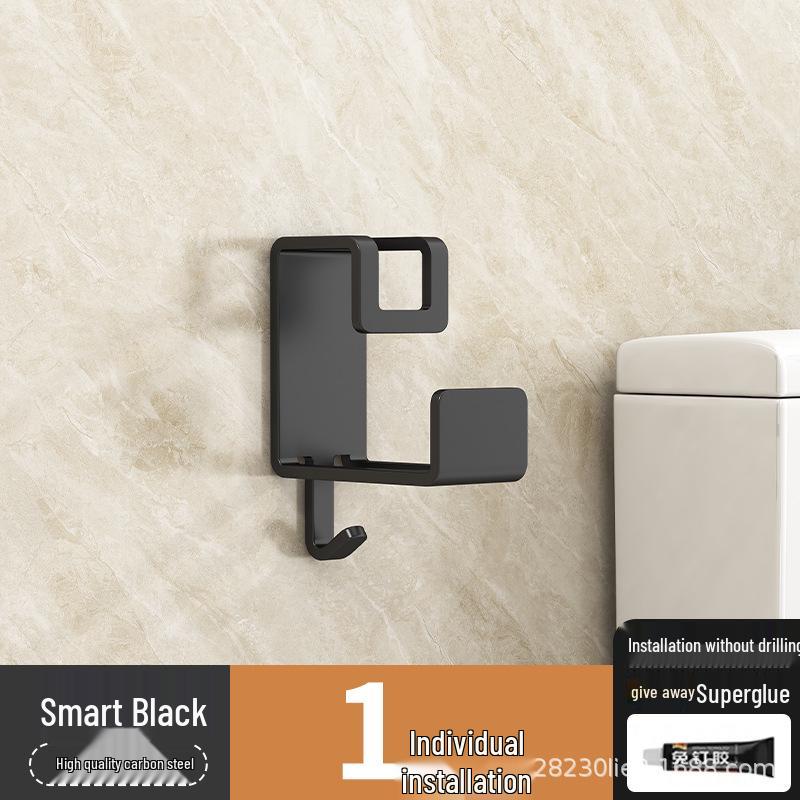 Punch-Free Stainless Steel Wall-Mounted Multi-Functional Adhesive Storage Hooks for Bathroom and Kitchen