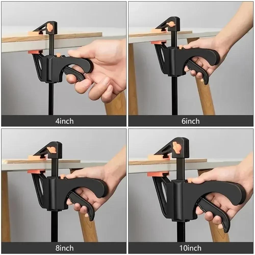 1Pcs Fixed Clamp Quick Clamp Carpenter Ratchet Release DIY Hand Tools Stick Small Parts Quick Extrusion Tool 4/6/8/10 Inch