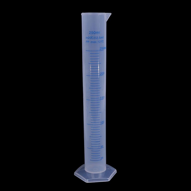 250ml odměrný válec modrá stupnice odolný vůči kyselinám a zásadám odměrný válec