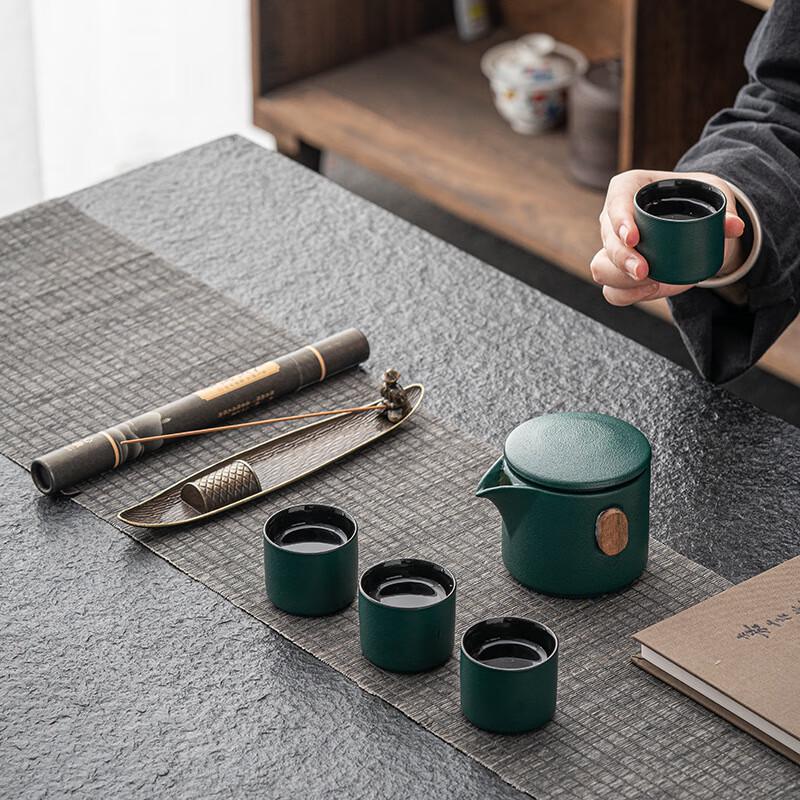 Shangqi Green Ceramic Gongfu Tea Set Gift Box