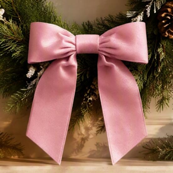 Winter-Heimdekoration 2 Stück Samt-Weihnachtsschleifen, Feiertags-Wanddekoration zum Aufhängen für den Baum, Wiederverwendbare Schleifen-Topper, Hochzeits-Hintergrund, Brautparty, Geburtstag