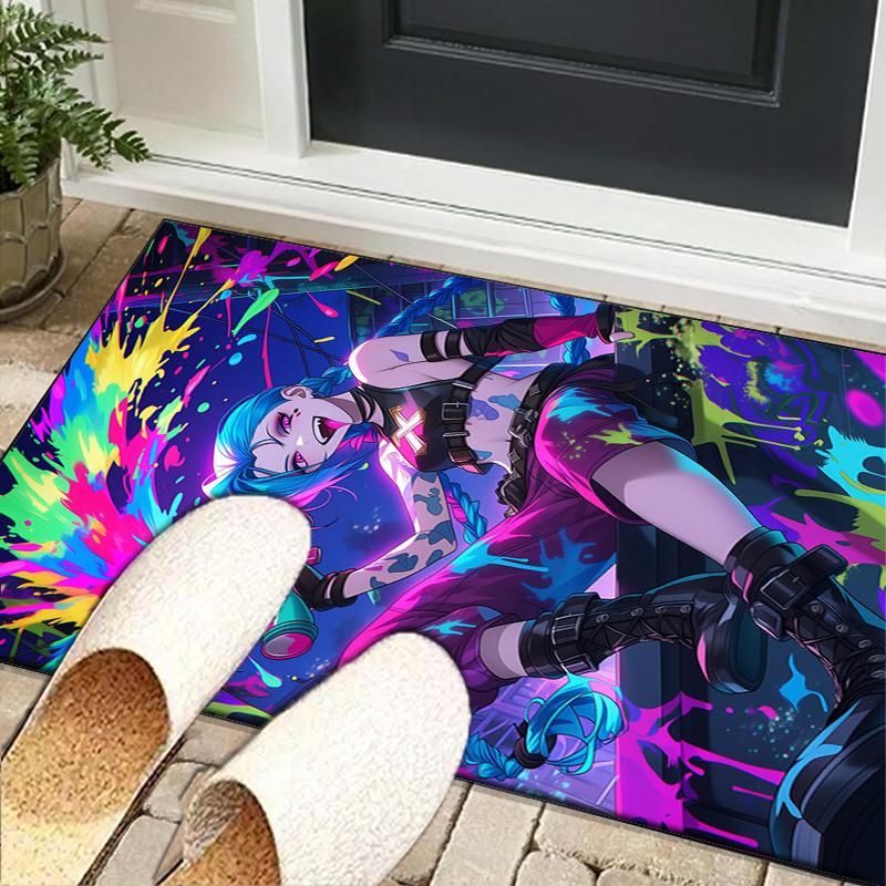 Fantasy Warrior Jing Office Rug Chair Mat, Game Carpet, Suitable for Front Door, Bedroom, Living Room, Desk, Holiday Gift