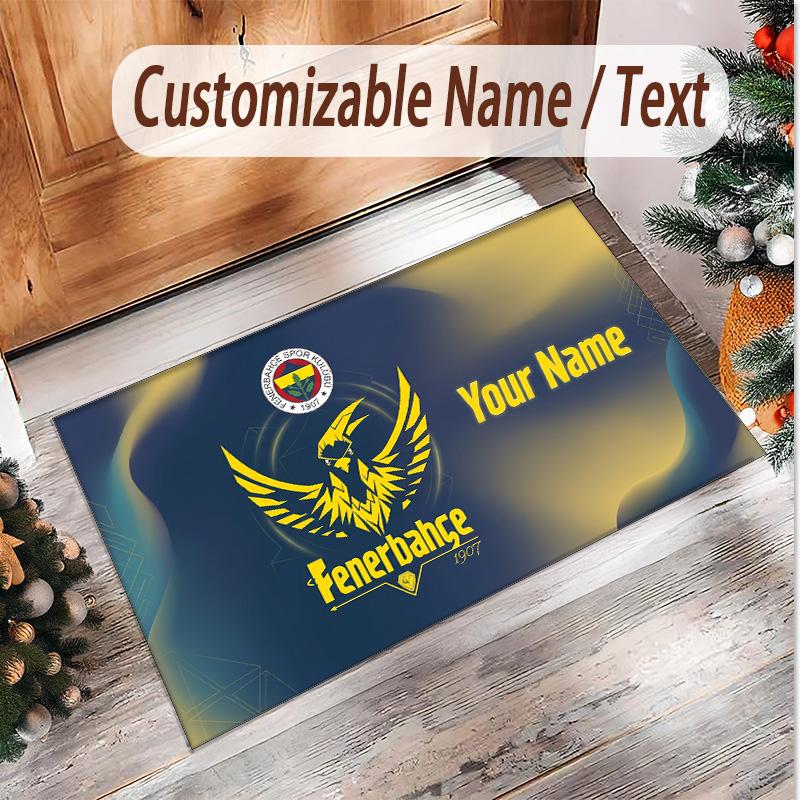 Personalized Crystal Velvet Carpet Fenerbahçe FC Pattern Non Slip Floor Rug