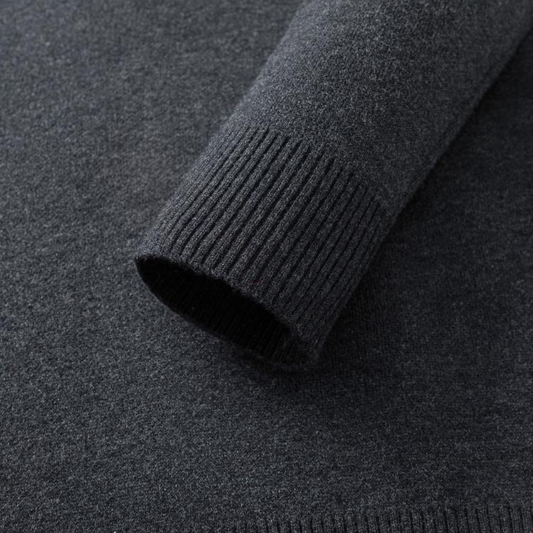 2025 Men's Autumn/Winter Knit Sweater: Half-High Collar, Zipper, Loose Fit, Long Sleeve Pullover