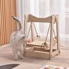 Wooden Cat Swing Bed Hanging Hammock Indoor Cats All Season Detachable Pet Lounger