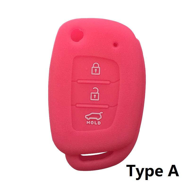 Key Case for Hyundai Accent Ix25 Tucson Ix35 2014 Elantra Creta Verna I40 I10 Solaris 2015 2016 2021 3 Button Silicone Key Cover