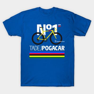Pánské černé tričko s potiskem Pogacar Tisk na papír bez ořezu Bavlněné tričko