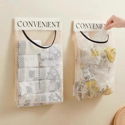 1 Stück Hängende Aufbewahrungs-Netzbeutel Küchenmüllbeutel Aufbewahrungswerkzeuge Wandmontage Große Kapazität Aufbewahrungstasche Verpackung Plastiktüte