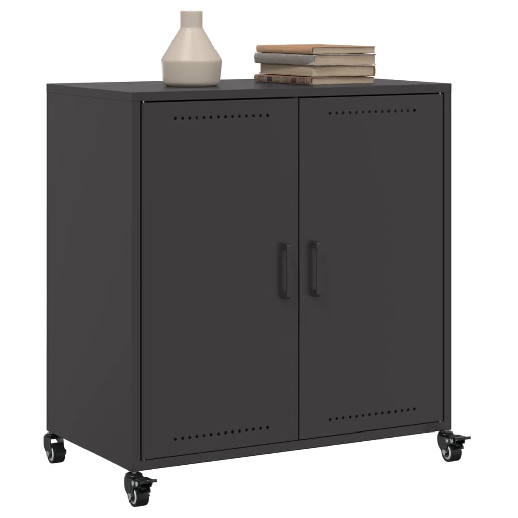 Vidaxl Szafka, Czarna, 68,5X39X72 Cm, Stal