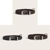 Punk Style Woven Leather Belt For Men Women With Metal Buckle Fashion Accessory For Casual Wear