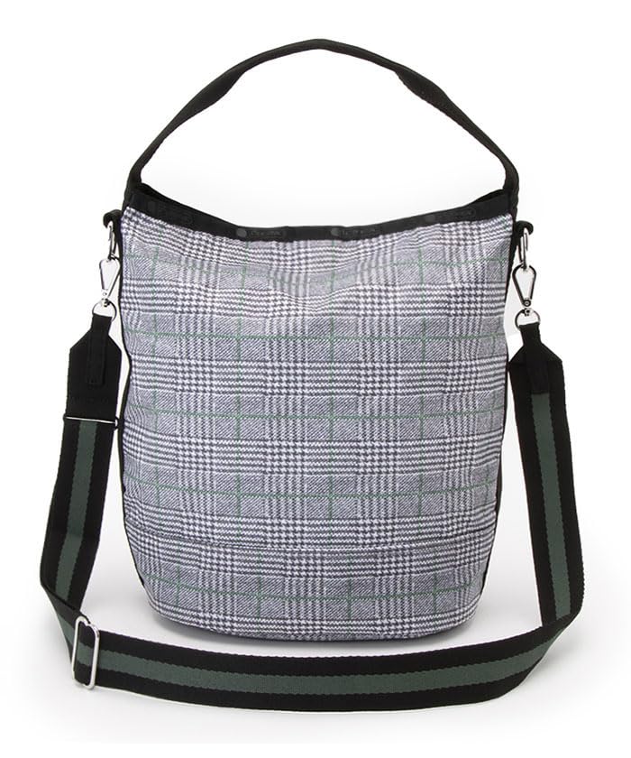

Official Shoulder Bag CONVERTIBLE BUCKET Check [LeSportsac] BAG/1540 Women s Gray/Green