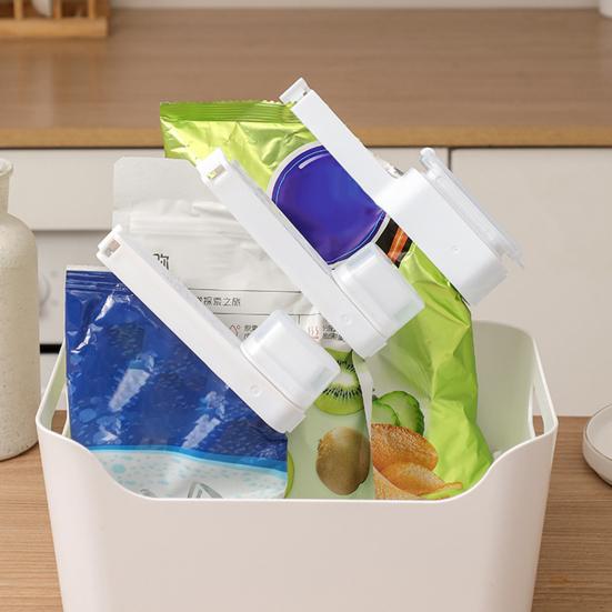Food Sealing Clip with Cover Groove Bite Moist-proof Plastic Wide Mouth Dumping Food Bag Clamp Kitchen Gadget for Dorm
