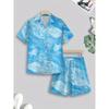 Hawaii Summer Rose 3D Printed Men's Shirt Set Fashion Short Sleeve Shirt Oversized Casual Beach Shorts Street Suit