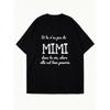 Oversized T-Shirt Black French Quote Mimi Print Casual Wear For Women Daily Outfits Street Style Fashion Statement Top