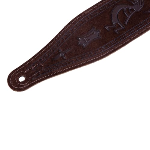 Levys Brown Suede 2.5" Guitar Strap (Kokopelli Design with Tools)