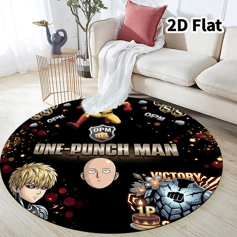 Onepunch Man Round Area Rug Carpet Rug For Living Room Bedroom Sofa Playroom Decor Nonslip Floor Mat
