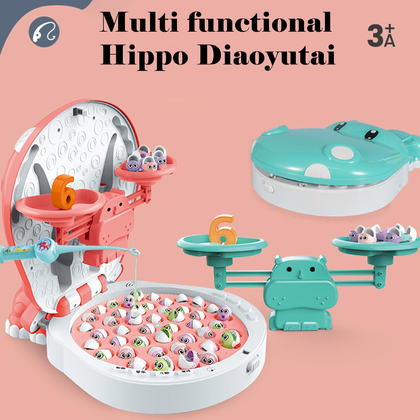 

Fishing Games Toys for Kids - 4 in 1 Hippo Electric Magnetic Fishing Toys Set розовый
