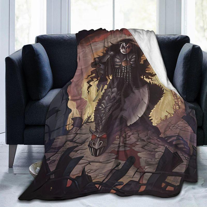 KISS Rock Band Pătură imprimată 3d Pătură de flanel Pătură super moale din lână Pătură caldă pentru dormitor, canapea, canapea, cadouri