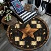 Rustic Star Round Area Rug,Carpet Rug for Living Room Bedroom Sofa Playroom Decor,Non-slip Floor Mat