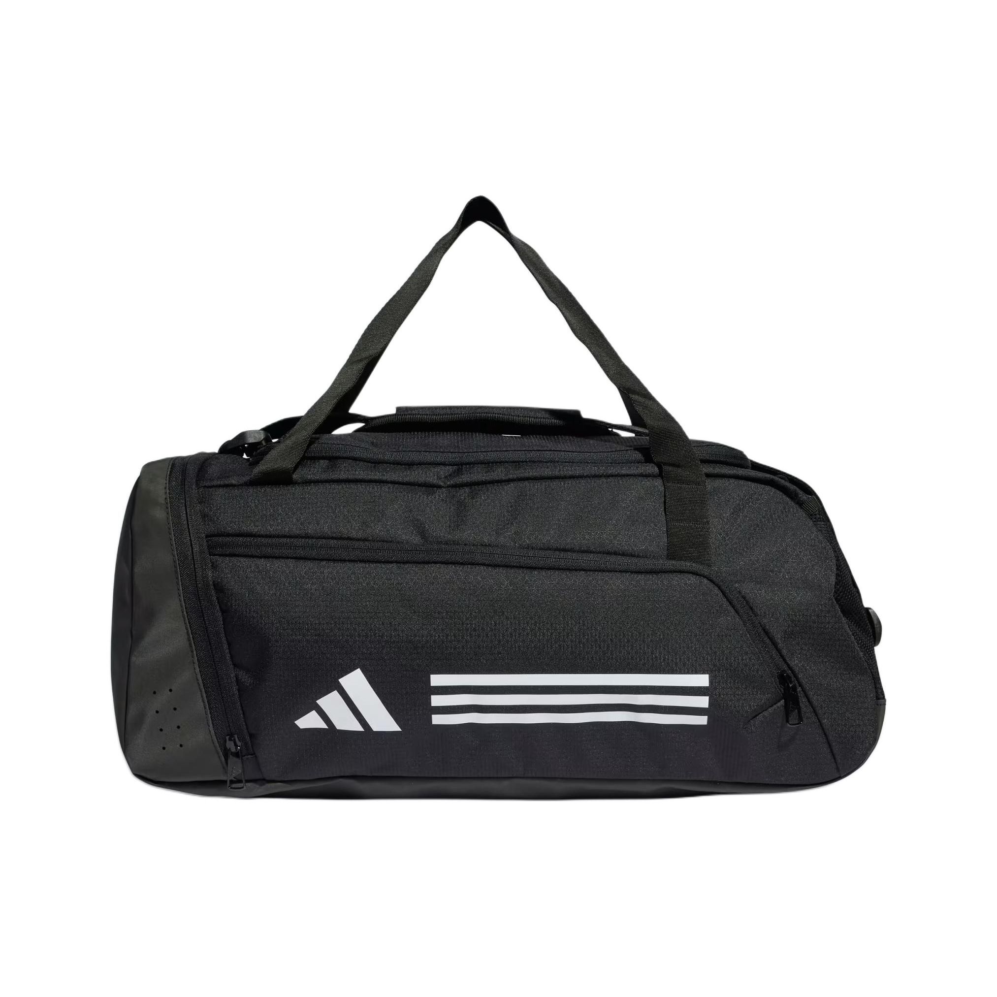 

Adidas Essential Fashion Large Capacity Three Stripes Recyclable Material Polyester Handheld Gym Bag Medium Unisex Gym Bag Black White IP9862 Black & White