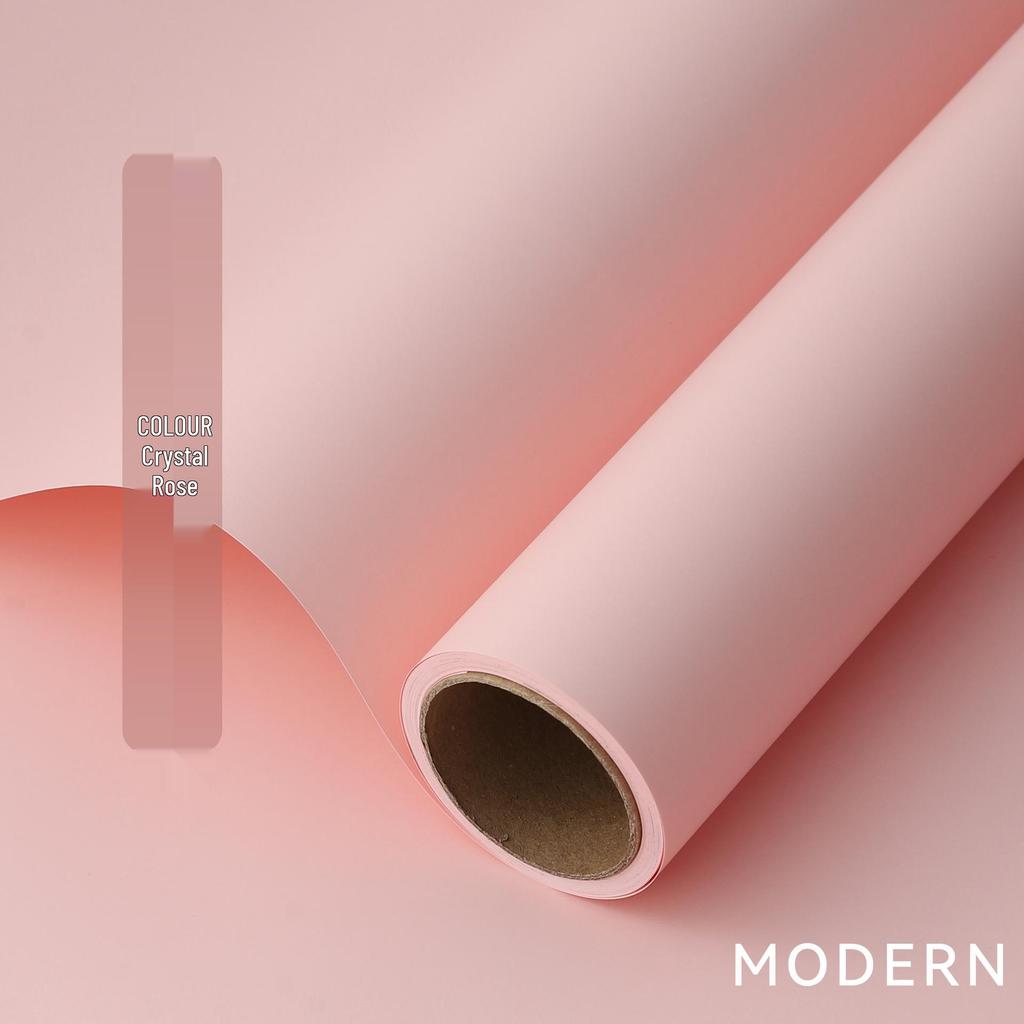 Korean Style Matte Floral Wrapping Paper - Morning Mist Roll, Skin-Feel, Waterproof.