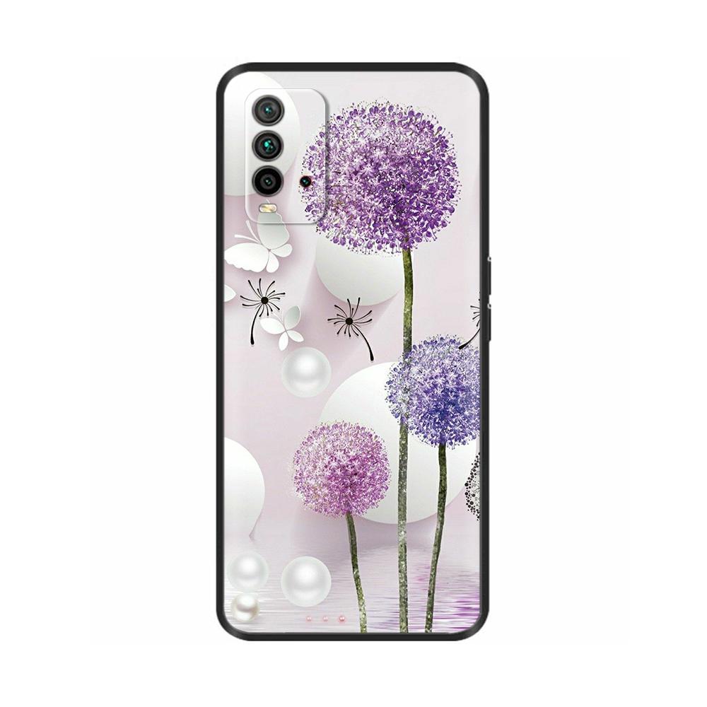 Für Redmi 9T Hülle Blumen Weiche Handyhülle Rückseite Für Xiaomi Redmi 9T 9 T Redmi9T Hüllen Schlankes Silikon Coque Anti-Fall Fundas