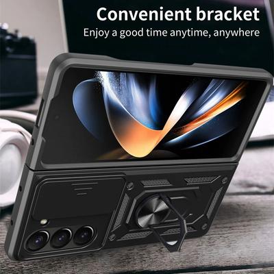 Armor Shockproof Case for Samsung Galaxy Z Fold 6 5 4 3 5G Cover with Ring Magnetic Holder Metal Stand Foldbale