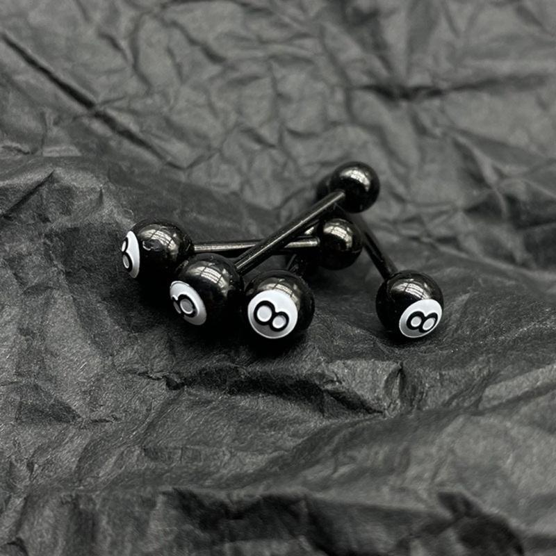 Anneaux de langue de billard pour femmes, bijoux de perçage de langue en acier inoxydable, longueur de barre de 12 à 16mm pour anneaux de langue