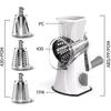 Multi-Function Rotary Cutter, Veggie Slicer, Cheese Shredder, 3-In-1 Interchangeable Blades Rotary Grinder With Hand Crank