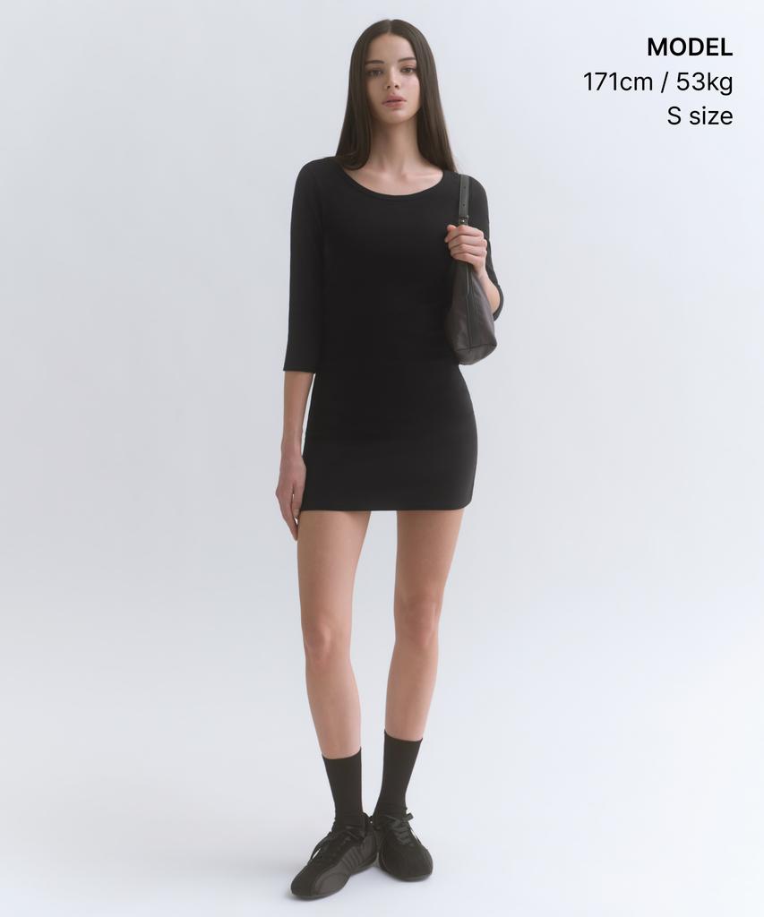 MUSINSA STANDARD WOMAN Women'S Jersey Mini Dress [Black]
