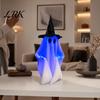 Light Up Ghost Decoration Halloween Walking with Sound, Witch Hat Animated Fantasy Ornament Prop, Talking Haunted House Decor for Party Night