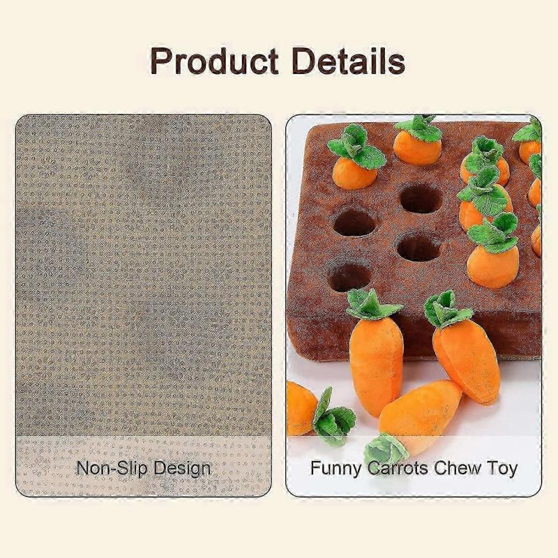 Interactive Dog Toys,Carrot Snuffle Mat for Dogs Plush Puzzle Toys 2 In 1 Nosework Feed Games for Pet Stress Relief