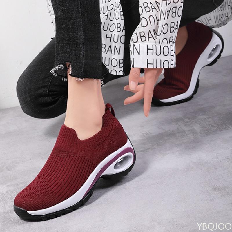 Large Size Autumn Fashi Breathable Lightweight Casual Comfortable Women's Shoes Outdoor Mesh Flat Bottom Women's Sports Shoes