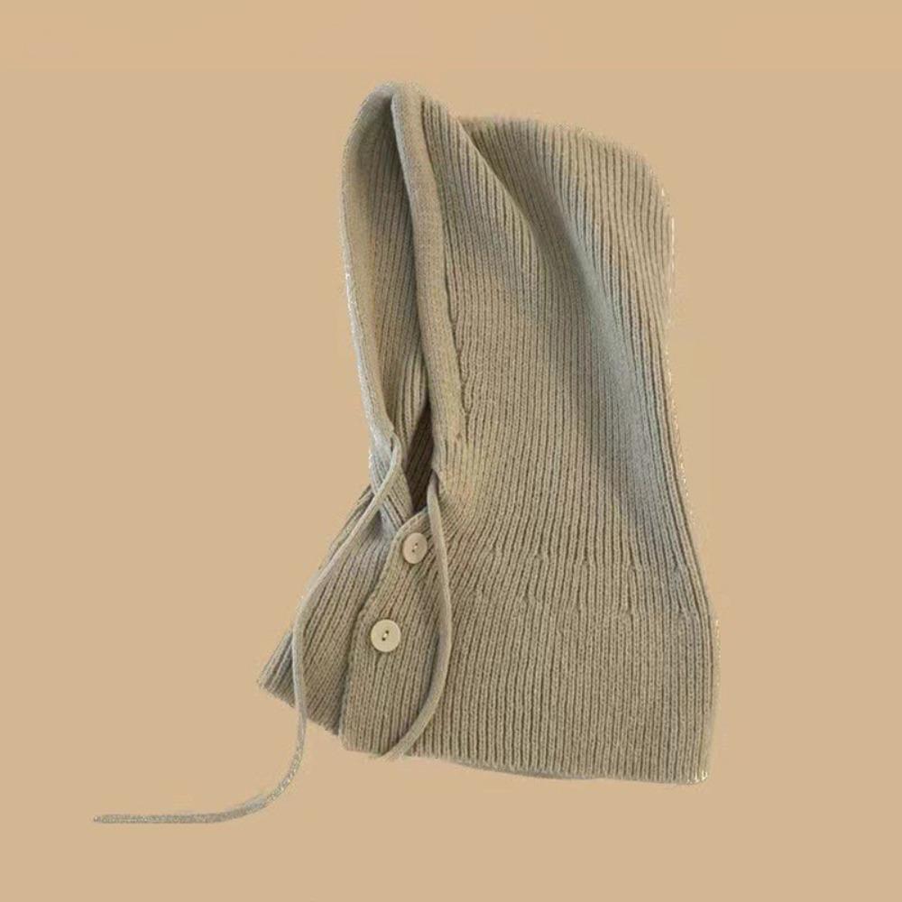 

Балаклава Бавовняна Шапка-пуловер Тепліша В язана Шапка Корейська Жіноча В язана Шапка-пуловер Зима хакі